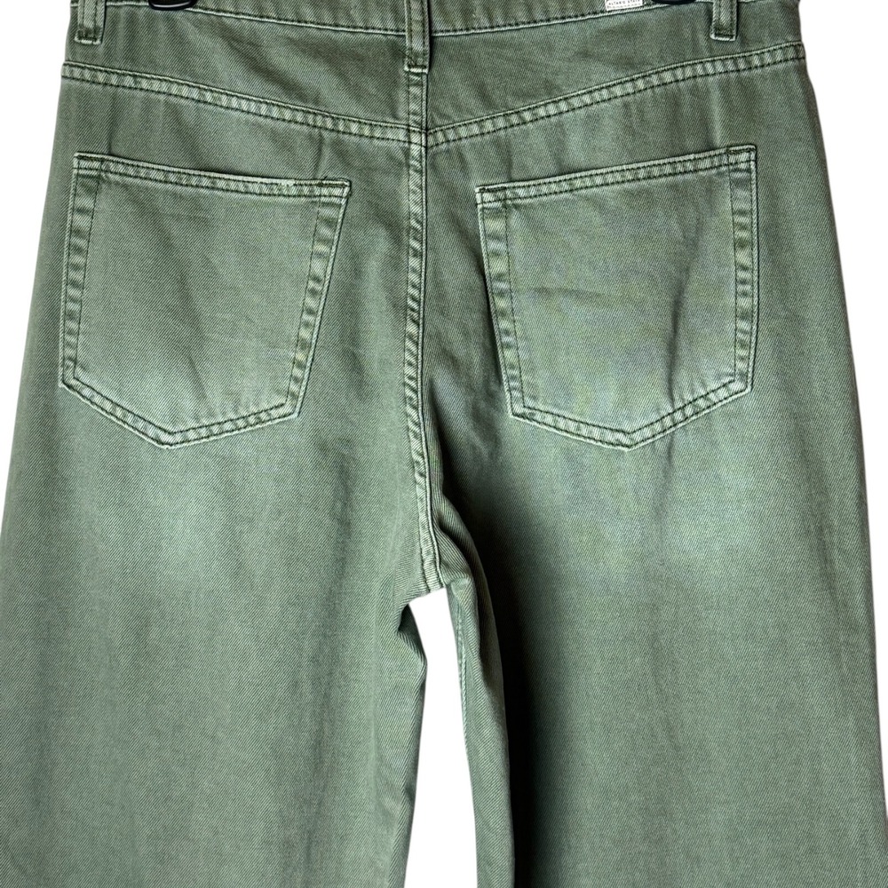 Altard State Jeans Women 29 Olive Green Distressed Wide Leg Crop Pants NWT - Picture 5 of 13